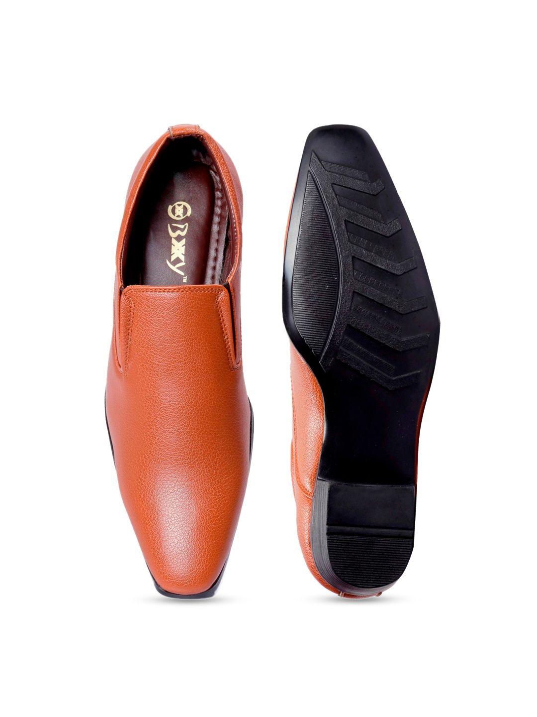 bxxy men textured height increasing formal slip-on shoes