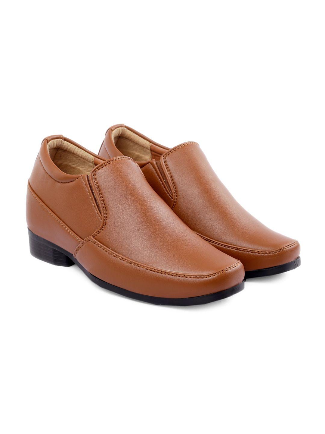 bxxy men textured height increasing formal slip-on shoes