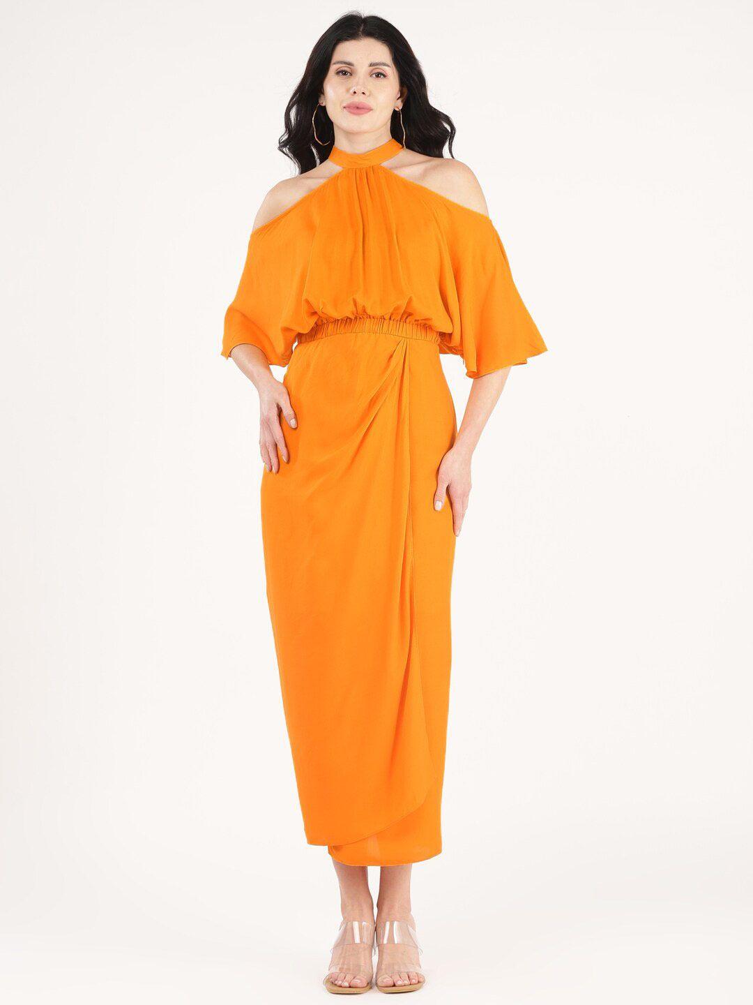 by the bay cape sleeve maxi dress