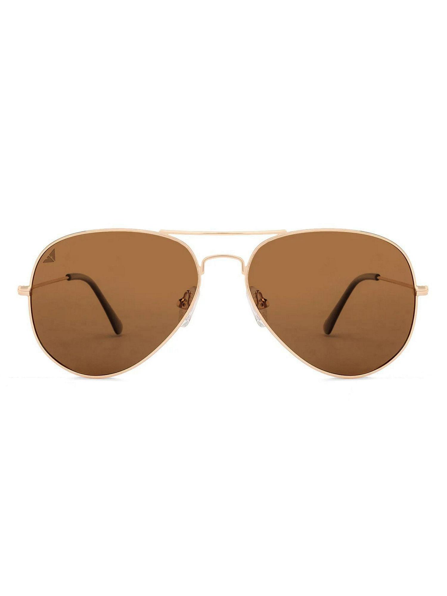 by lenskart gold brown small aviator sunglasses - vc 5158/p