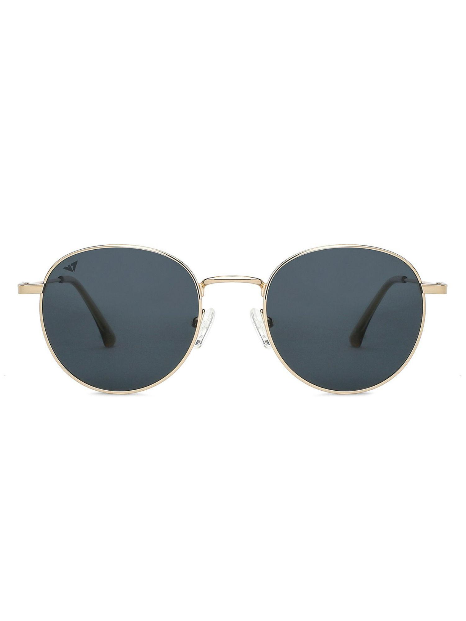 by lenskart gold grey small round sunglasses - vc s13137