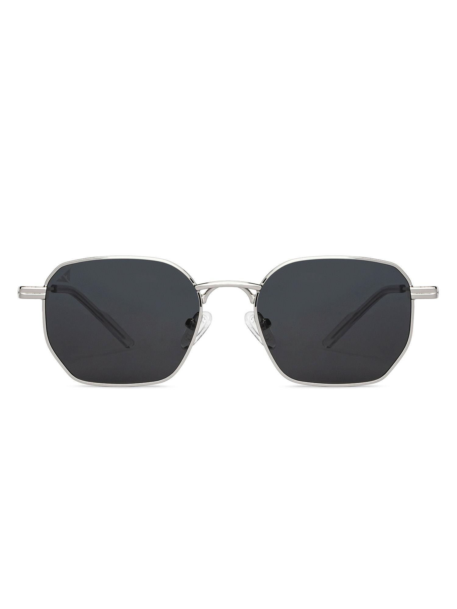 by lenskart silver grey small geometric sunglasses - vc s14463