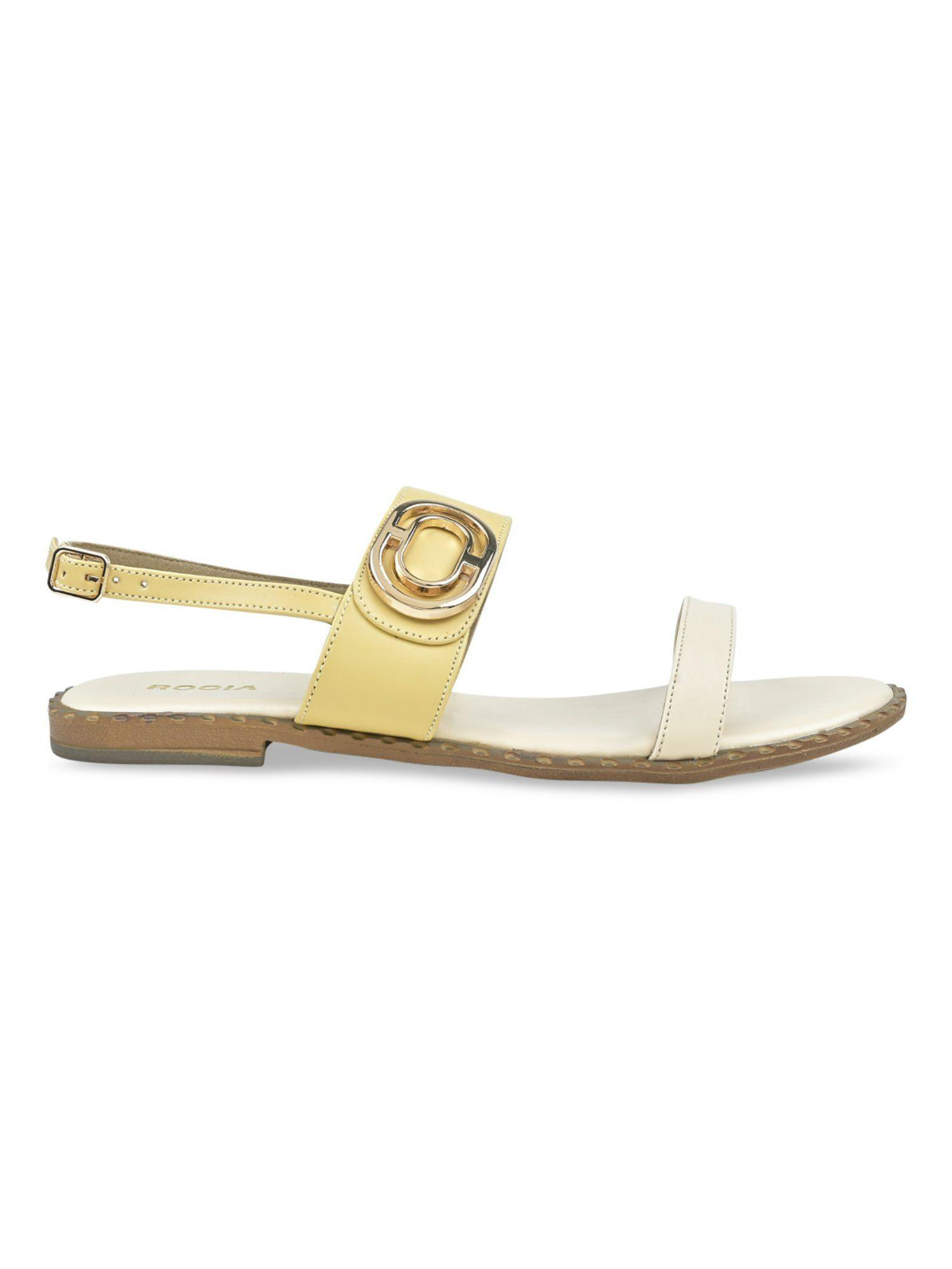 by regal beige women solid flat sandals