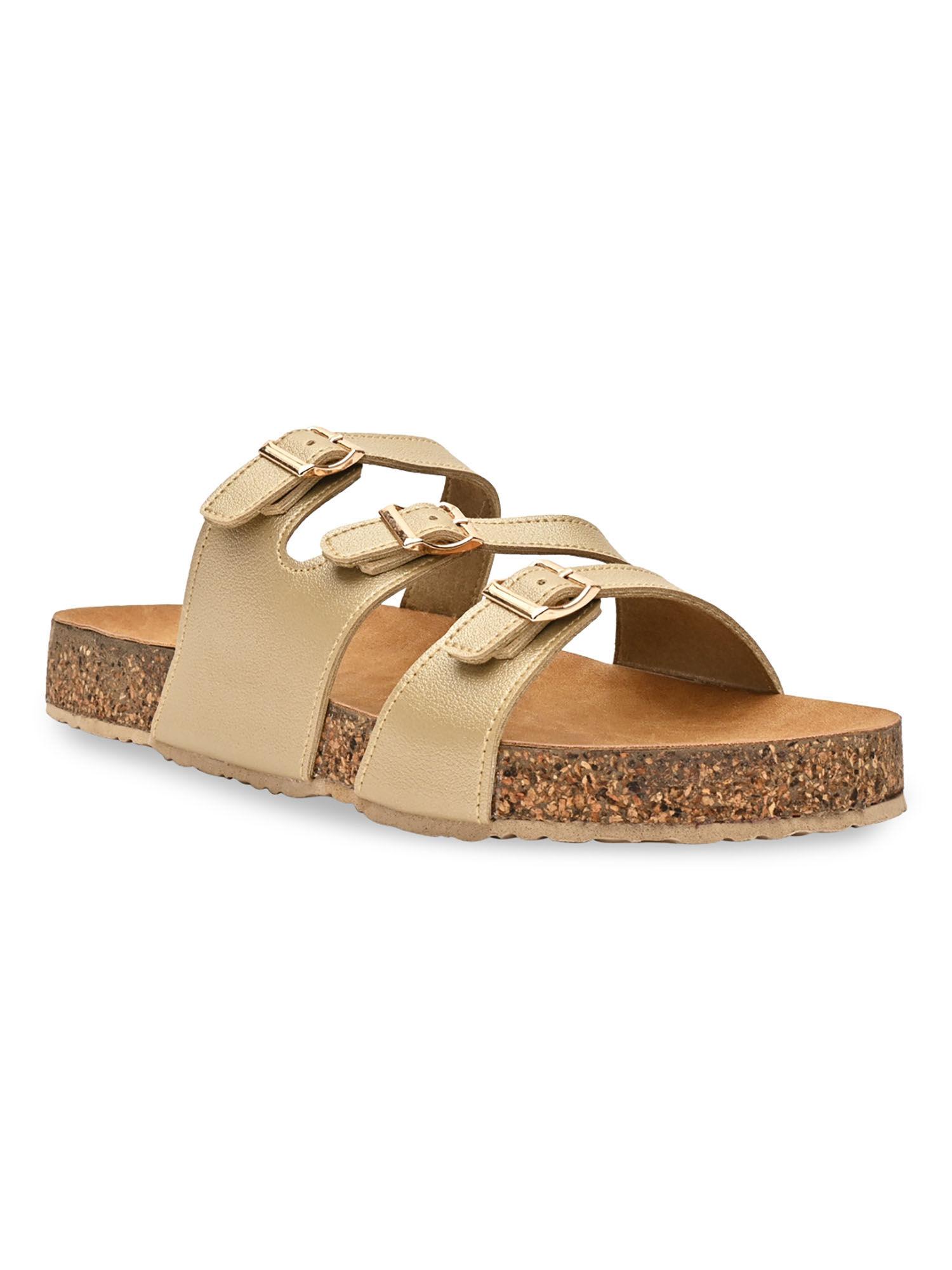 by regal light gold women casual sandals