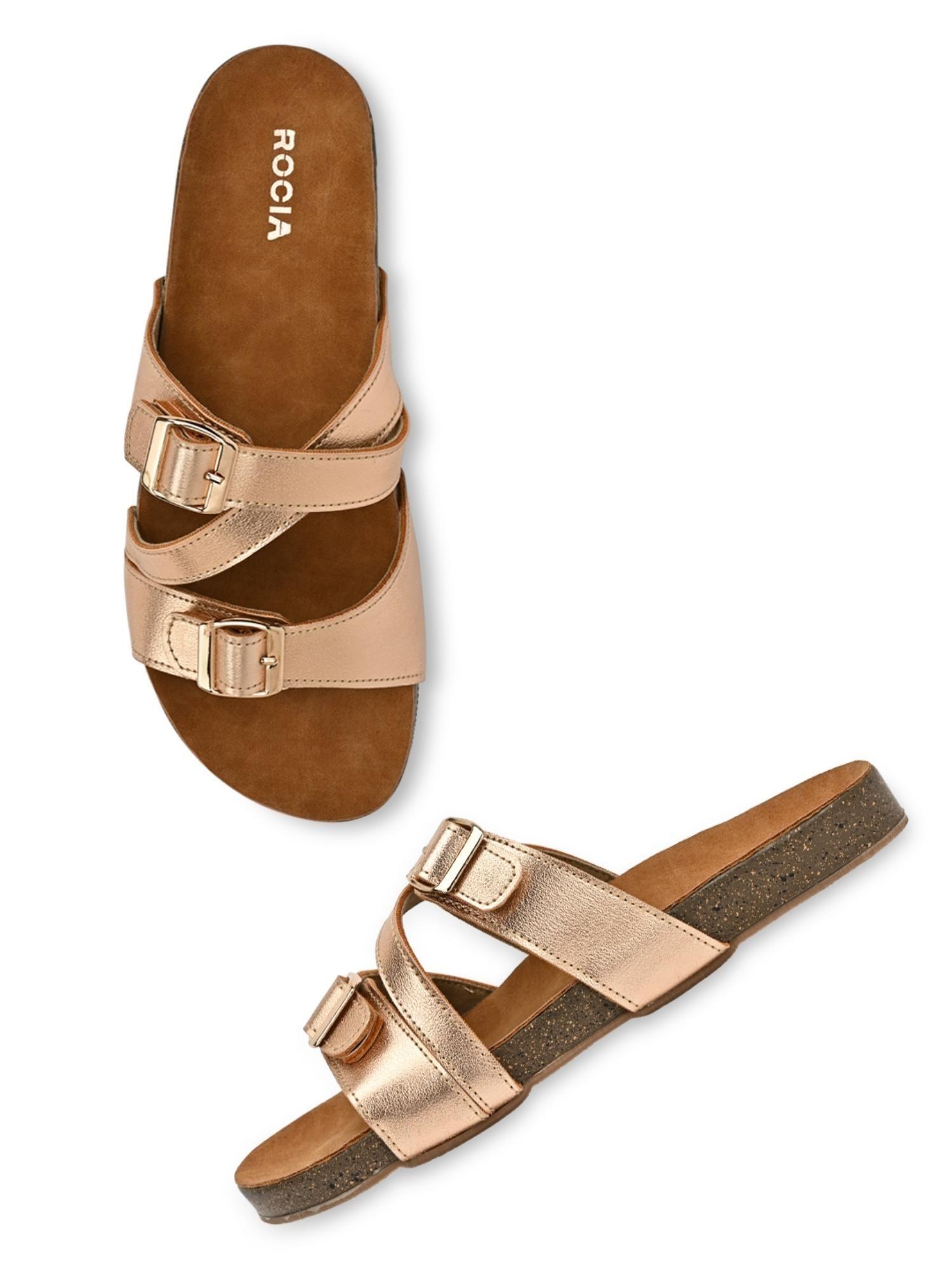 by regal rose gold women casual slide sandals