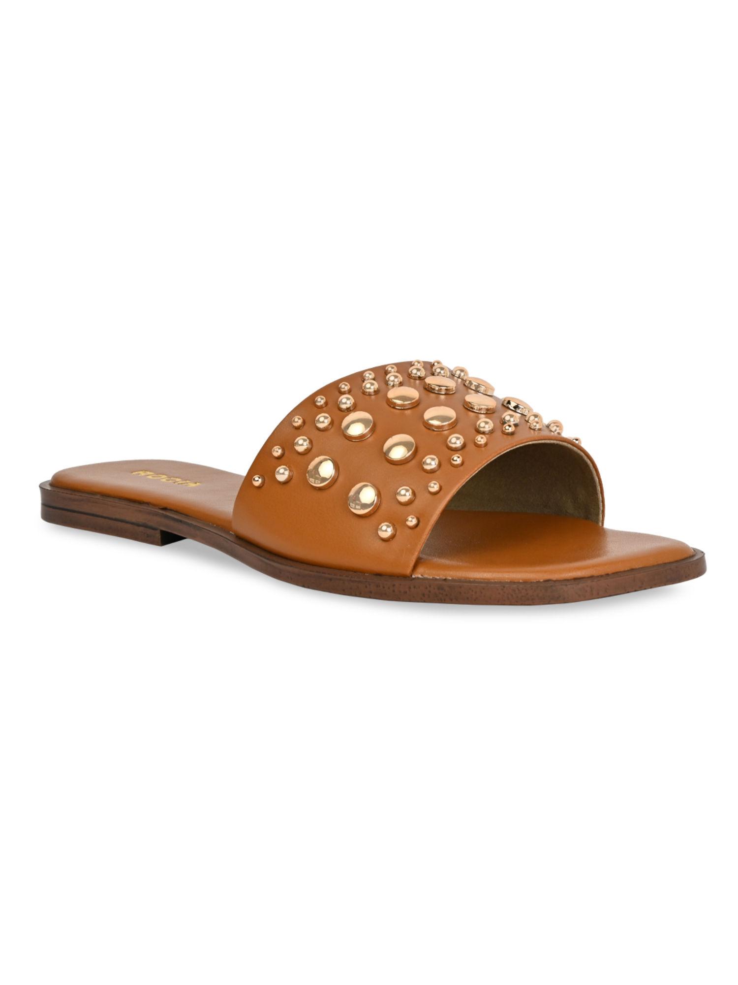 by regal tan women casual rivet flats