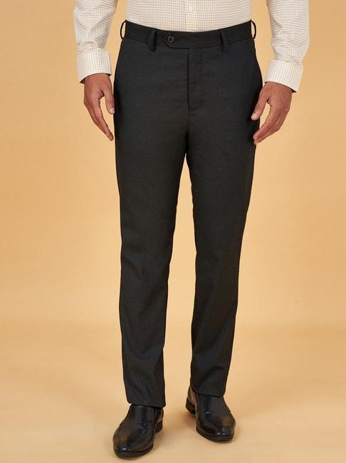 byford by pantaloons black slim fit trousers