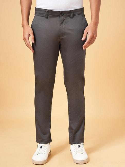byford by pantaloons charcoal slim fit trousers