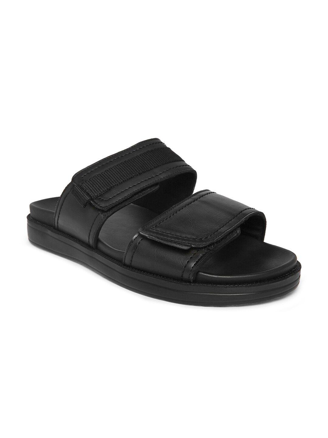 byford by pantaloons men black pu comfort sandals