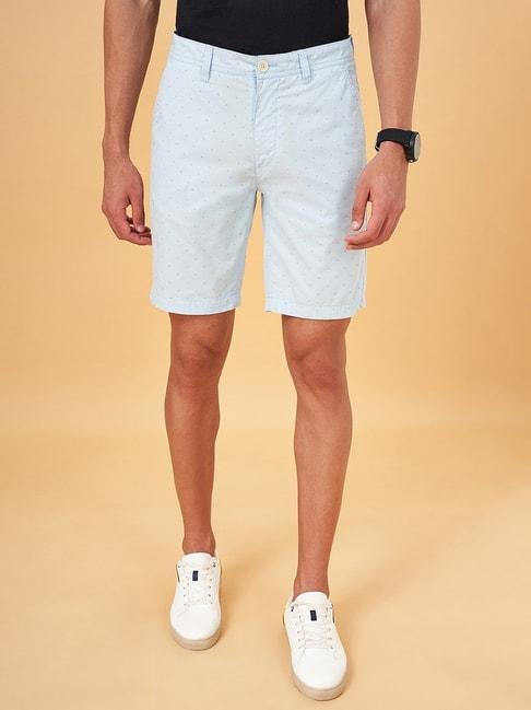 byford by pantaloons sky blue cotton slim fit shorts