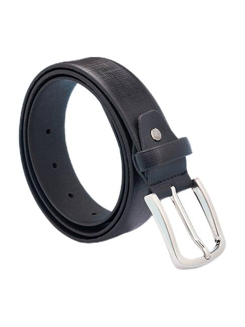 byford by pantaloons black solid leather formal belt for men