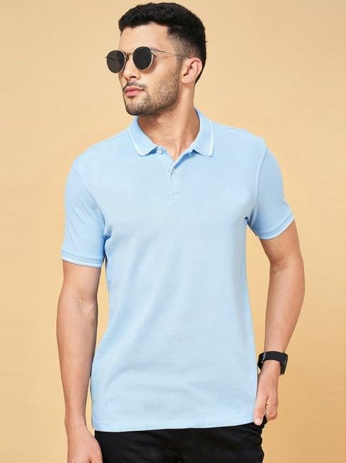 byford by pantaloons blue regular fit polo t-shirt