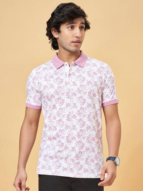 byford by pantaloons blushing bride slim fit printed polo t-shirt