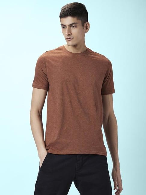 byford by pantaloons brown regular fit t-shirt