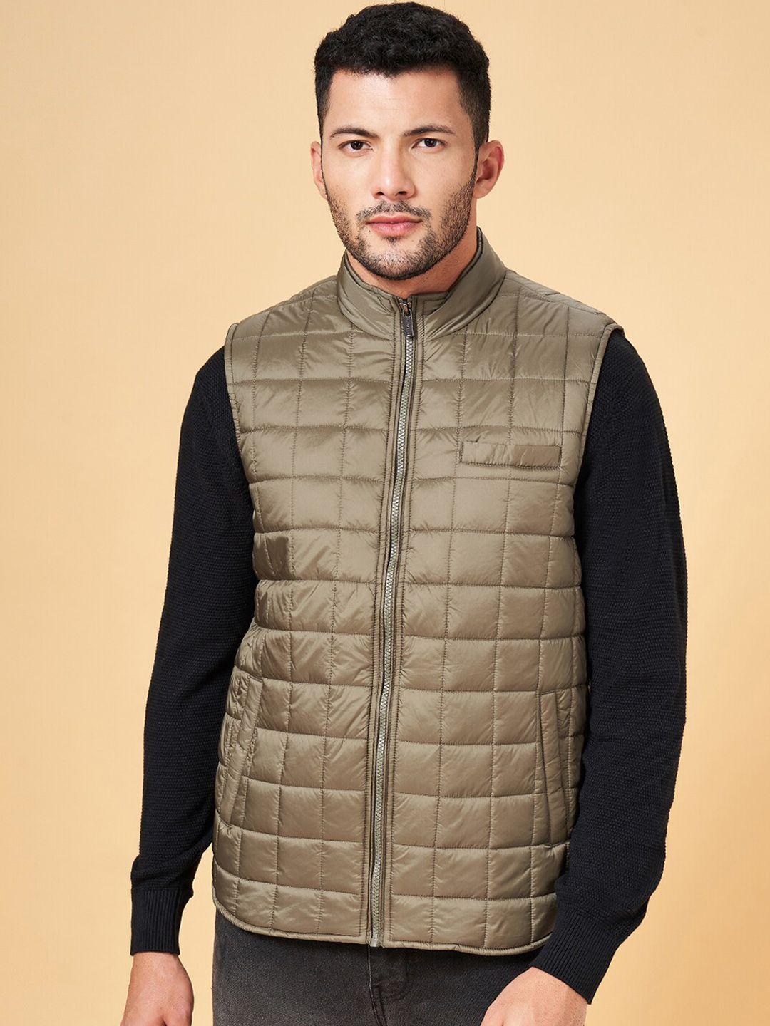 byford by pantaloons checked sleeveless quilted jacket