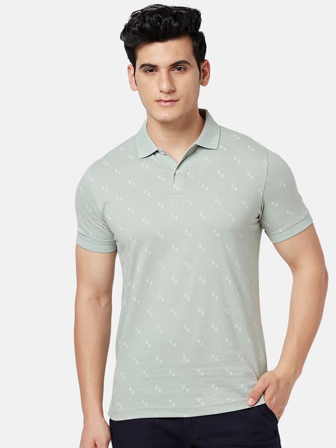 byford by pantaloons conversational printed polo collar slim fit t-shirt