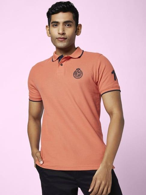 byford by pantaloons coral cotton slim fit polo t-shirt