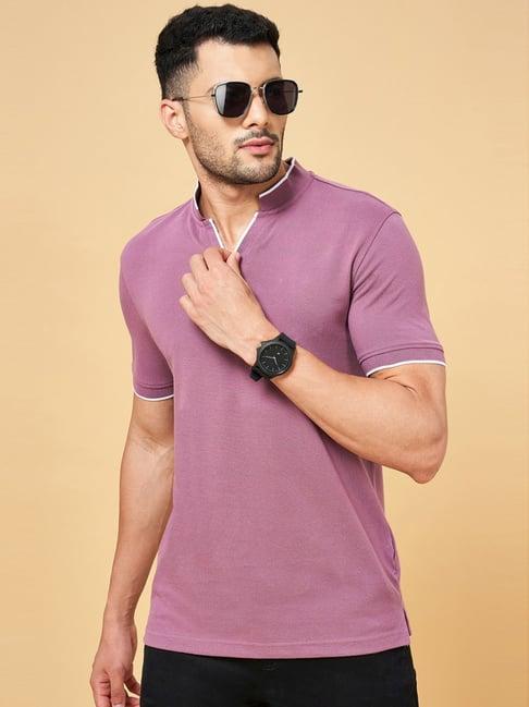 byford by pantaloons dusty pink cotton slim fit t-shirt