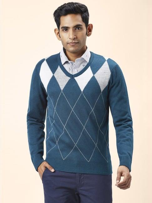 byford by pantaloons green regular fit printed sweaters