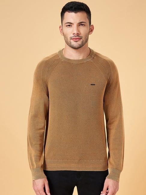 byford by pantaloons khaki cotton slim fit sweater