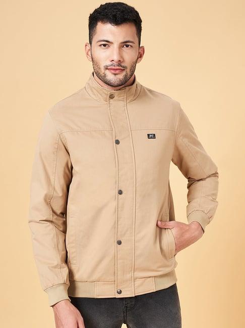 byford by pantaloons light beige cotton regular fit jacket