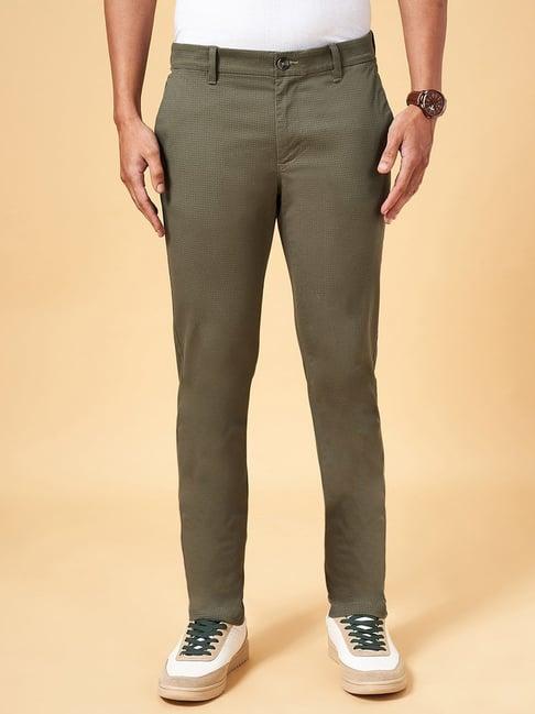 byford by pantaloons light olive slim fit trousers