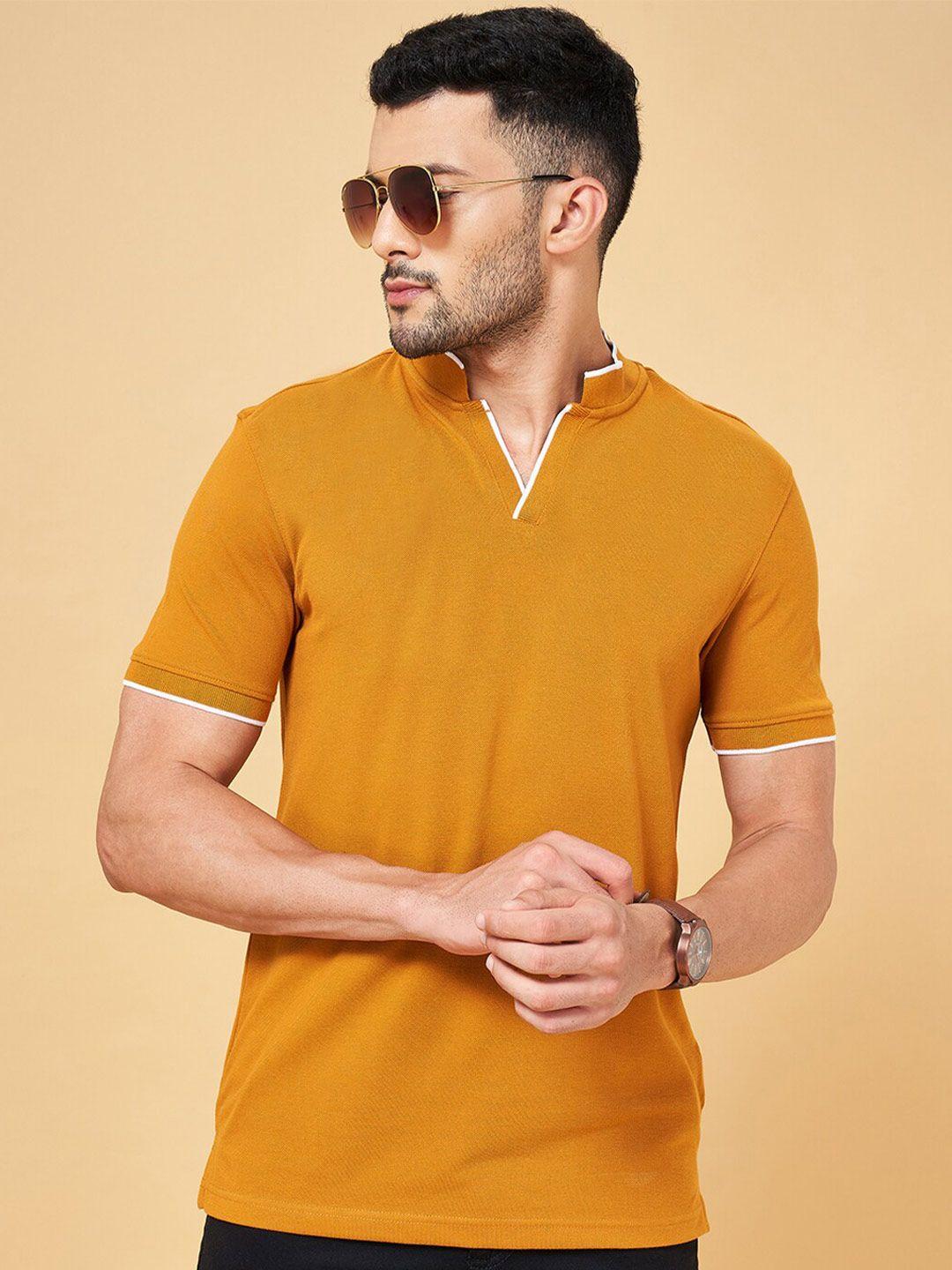 byford by pantaloons mandarin collar cotton regular fit t-shirt