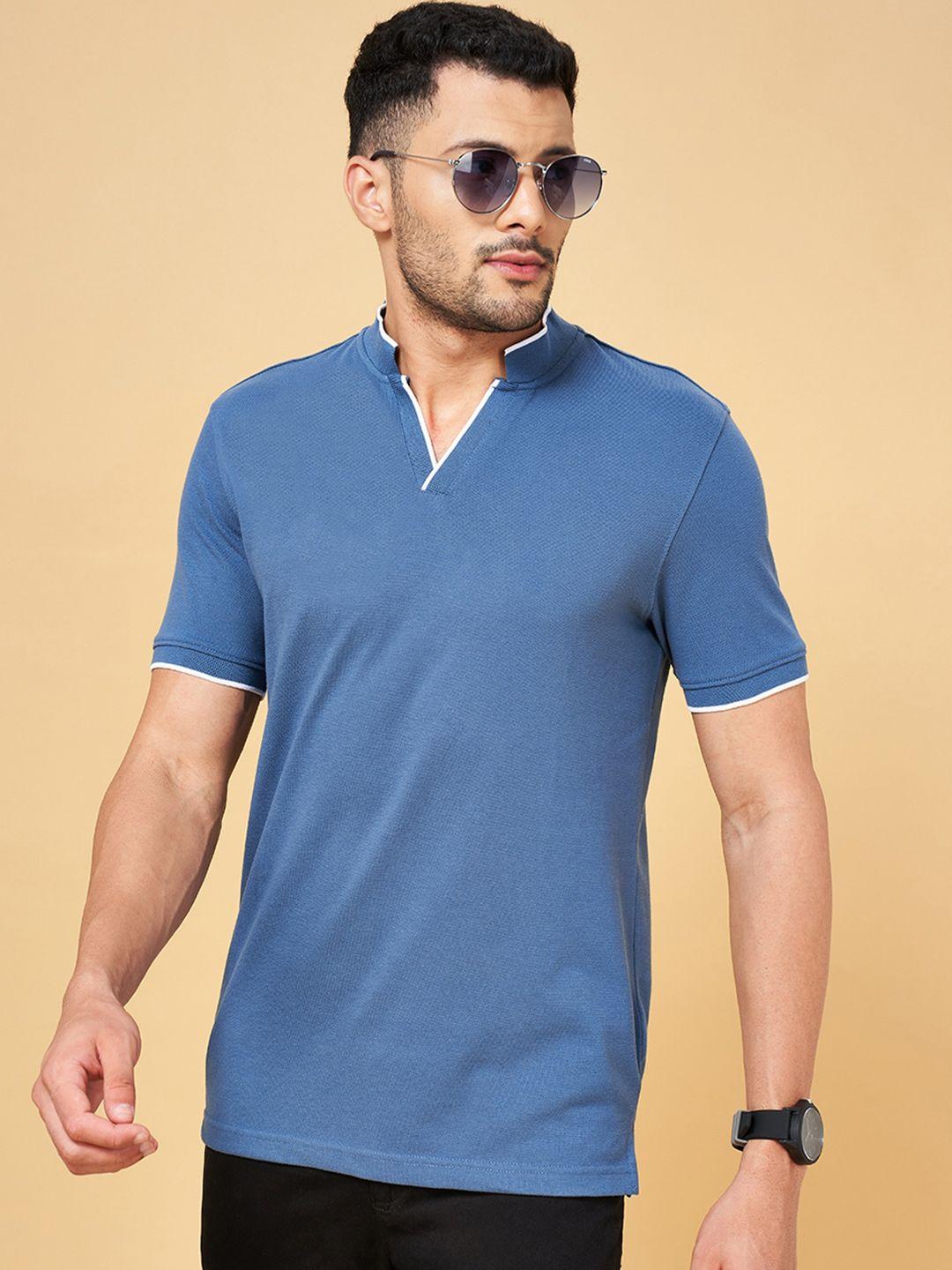 byford by pantaloons mandarin collar slim fit cotton t-shirt