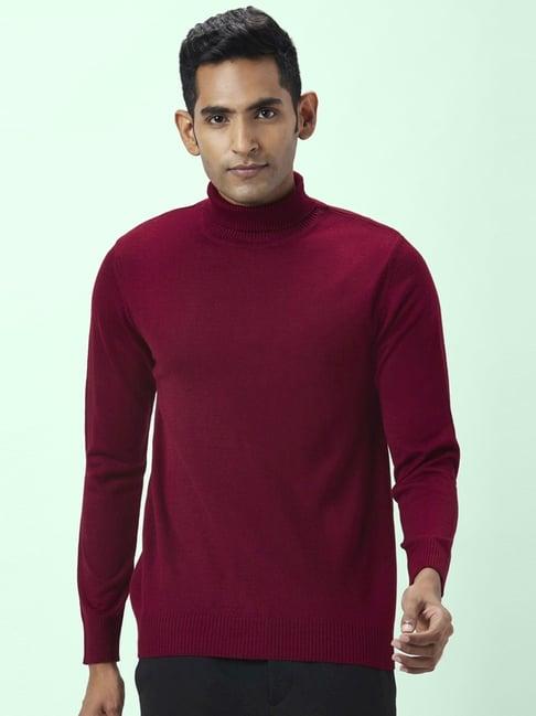 byford by pantaloons maroon regular fit sweater