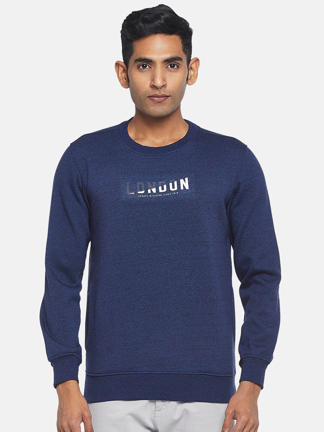 byford by pantaloons men & white  blue printed sweatshirt