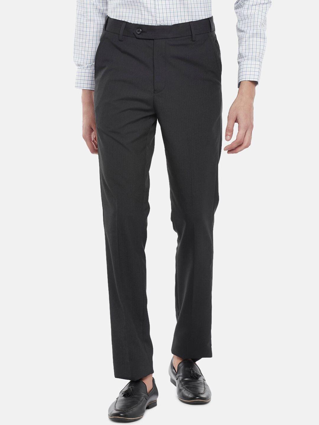 byford by pantaloons men black slim fit low-rise trousers