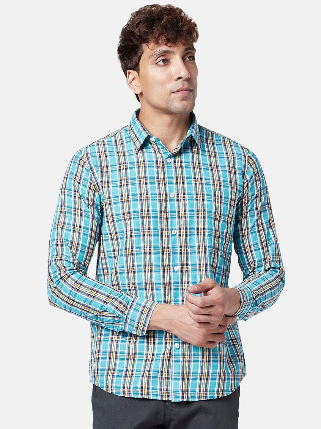 byford by pantaloons men checked slim fit casual shirt