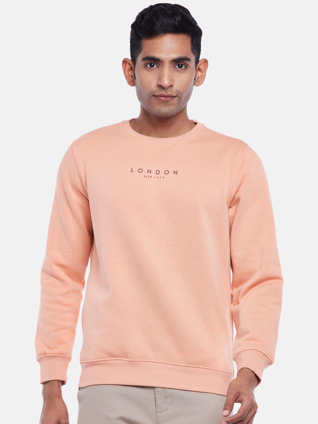 byford by pantaloons men coral printed sweatshirt