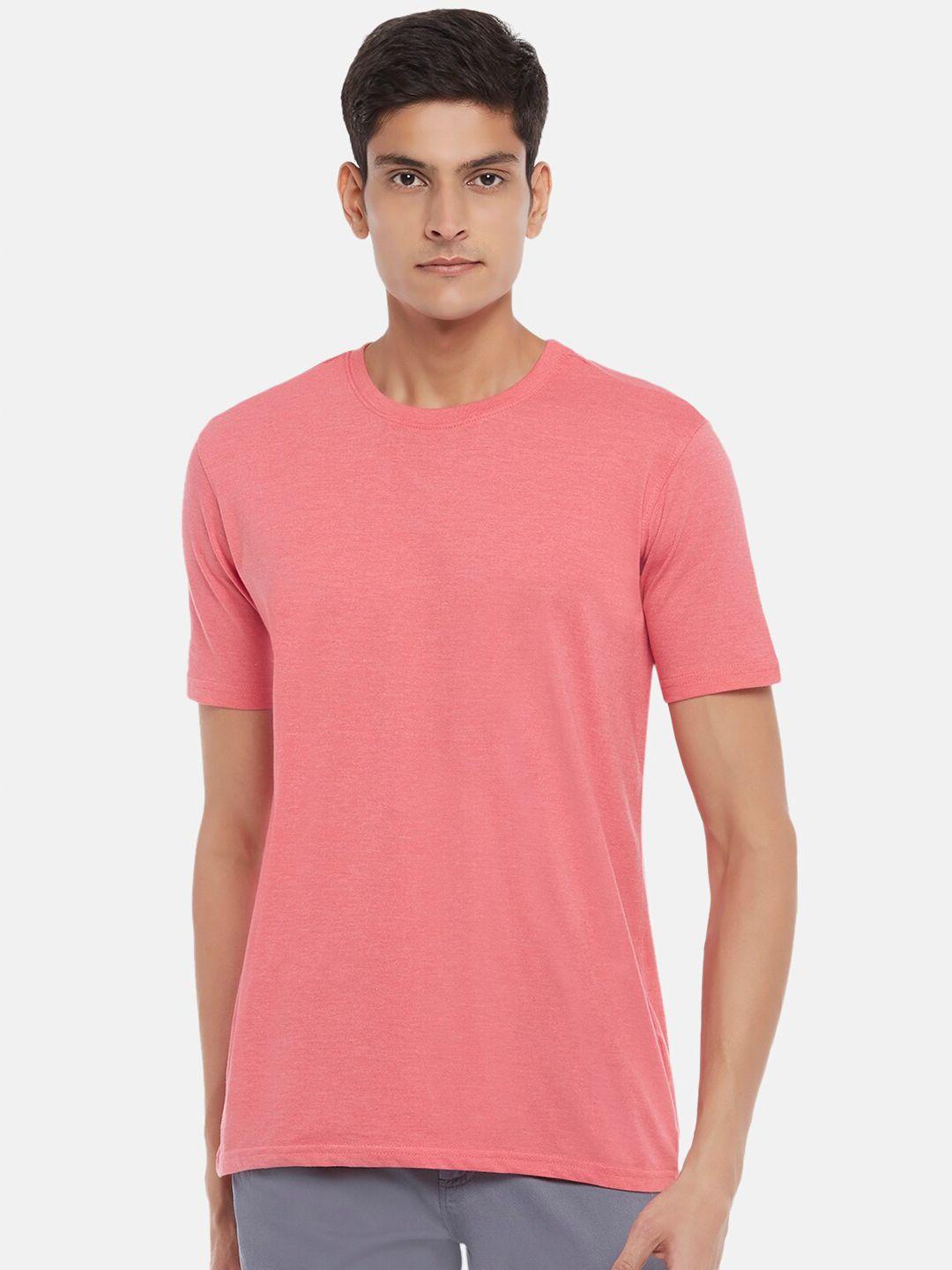 byford by pantaloons men peach-coloured t-shirt