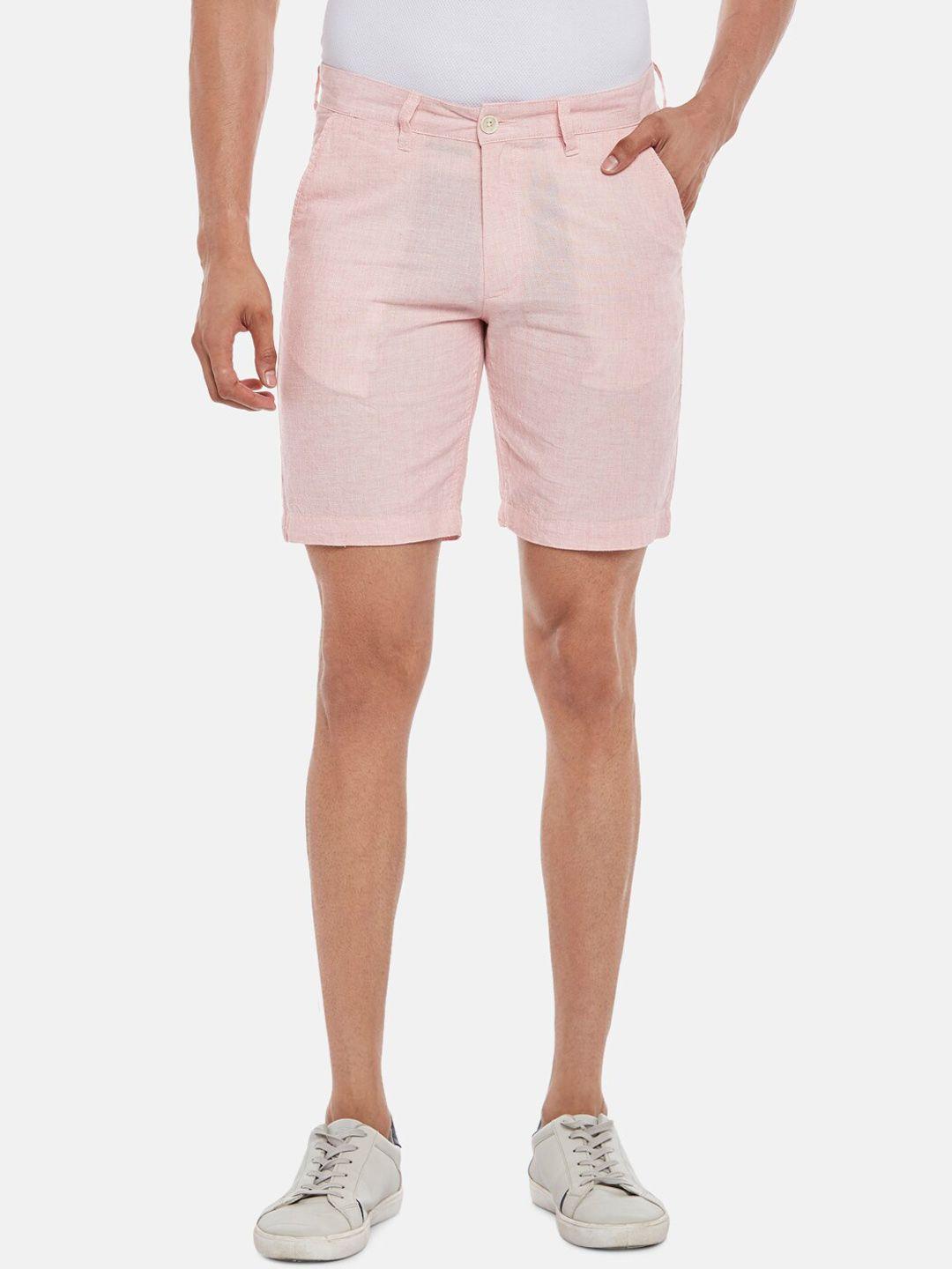 byford by pantaloons men pink slim fit shorts