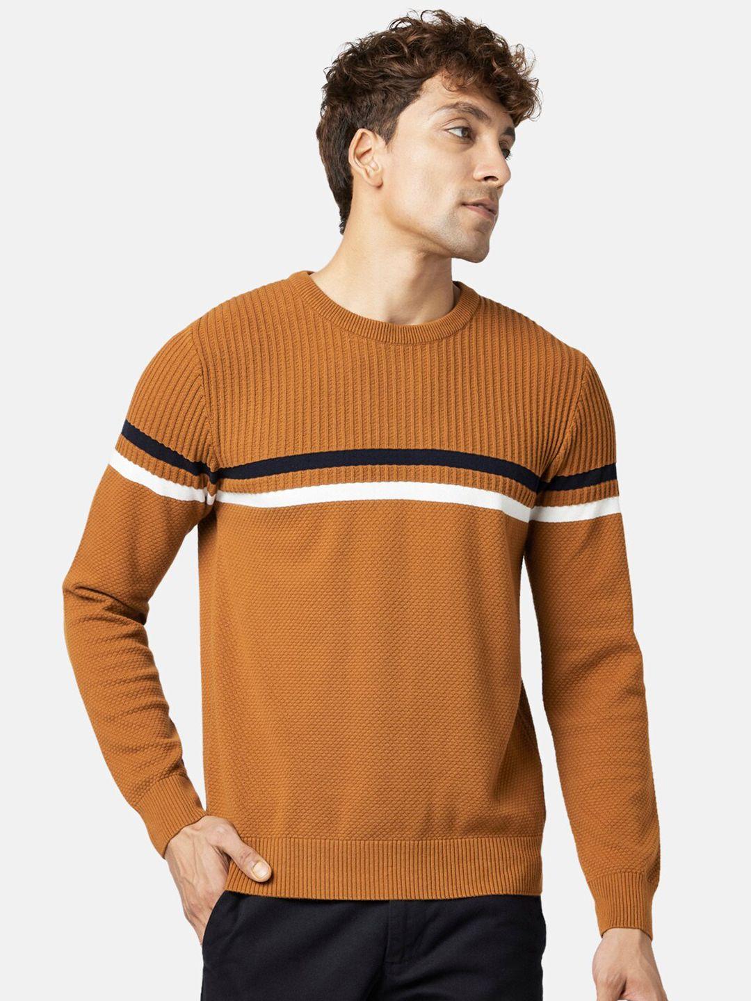 byford by pantaloons men round neck striped cotton pullover