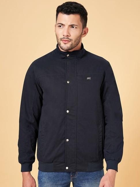 byford by pantaloons navy cotton regular fit jacket