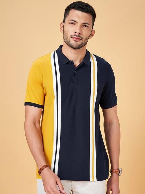 byford by pantaloons navy slim fit colour block polo t-shirt