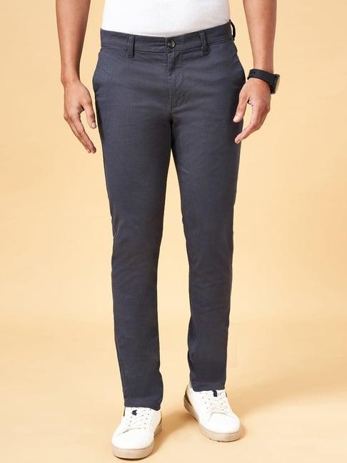 byford by pantaloons navy slim fit trousers