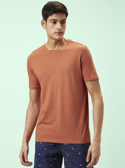 byford by pantaloons rust regular fit t-shirt