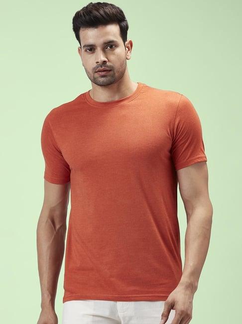 byford by pantaloons rust regular fit t-shirt