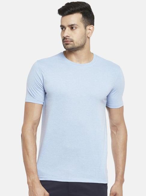 byford by pantaloons sky blue cotton regular fit t-shirt