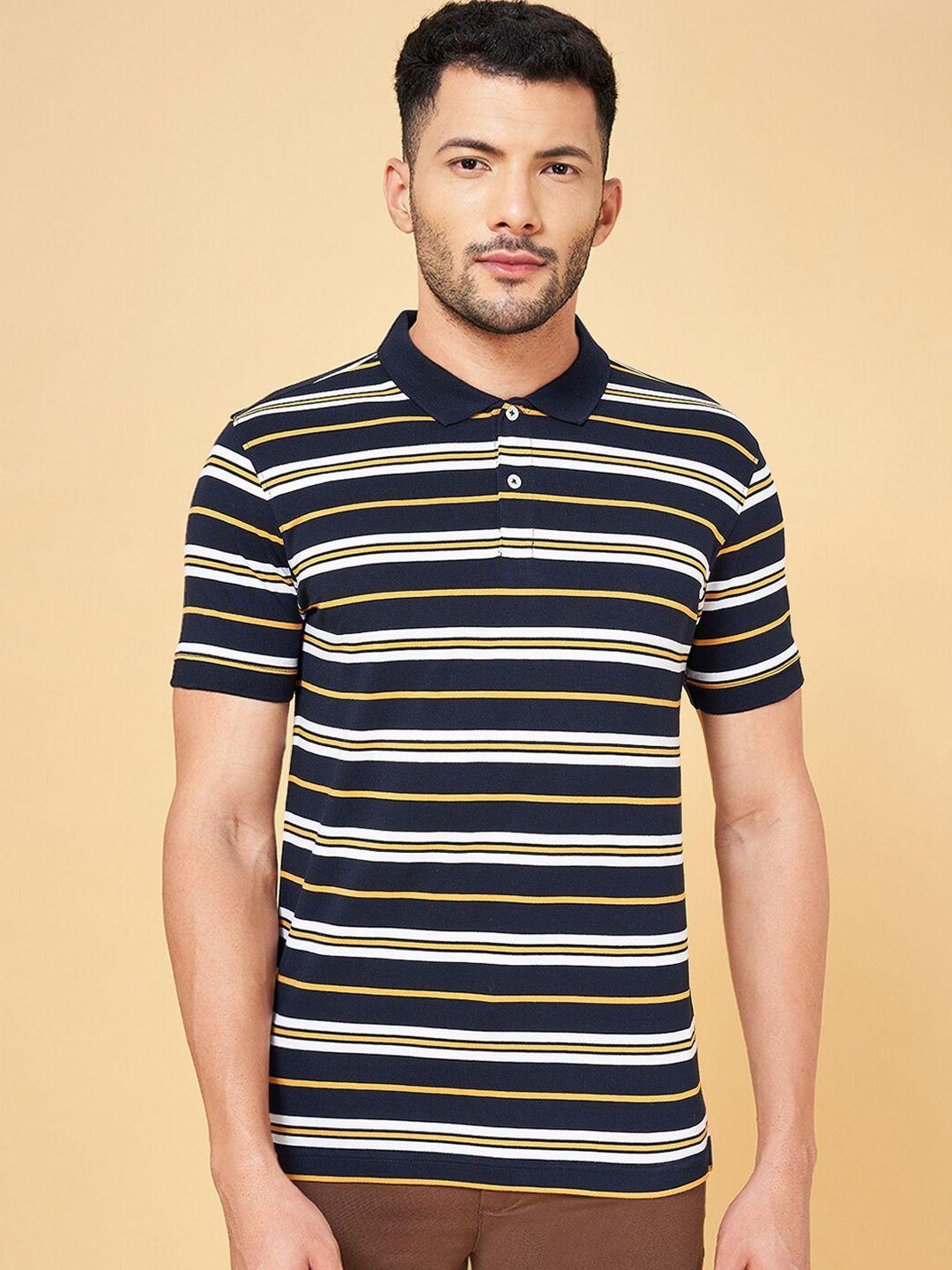 byford by pantaloons striped polo collar slim fit t-shirt