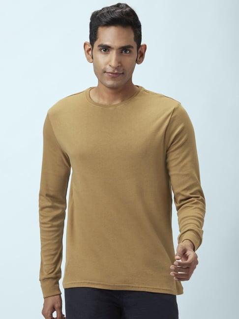 byford by pantaloons tan slim fit t-shirt