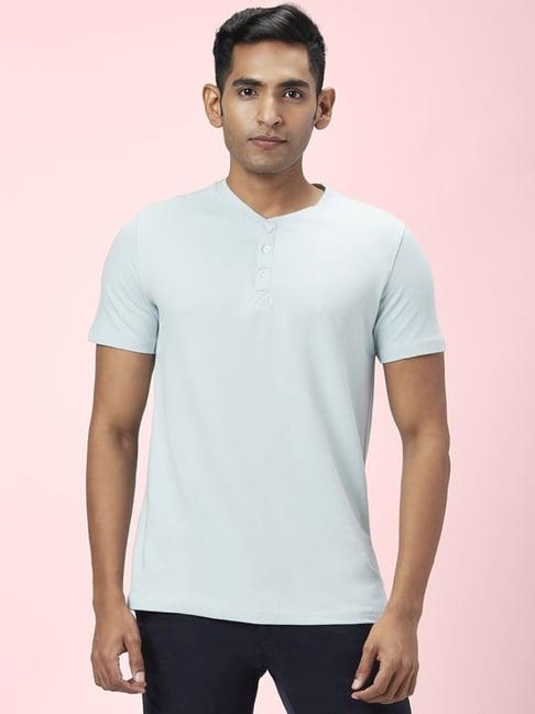 byford by pantaloons turquoise slim fit t-shirt