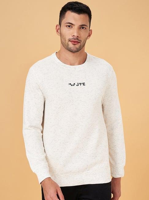 byford by pantaloons white slim fit printed sweatshirt