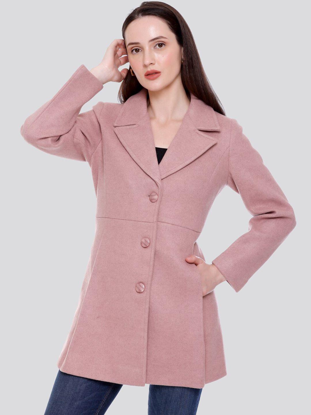 c-aerin self-design notched lapel collar single-breasted overcoat