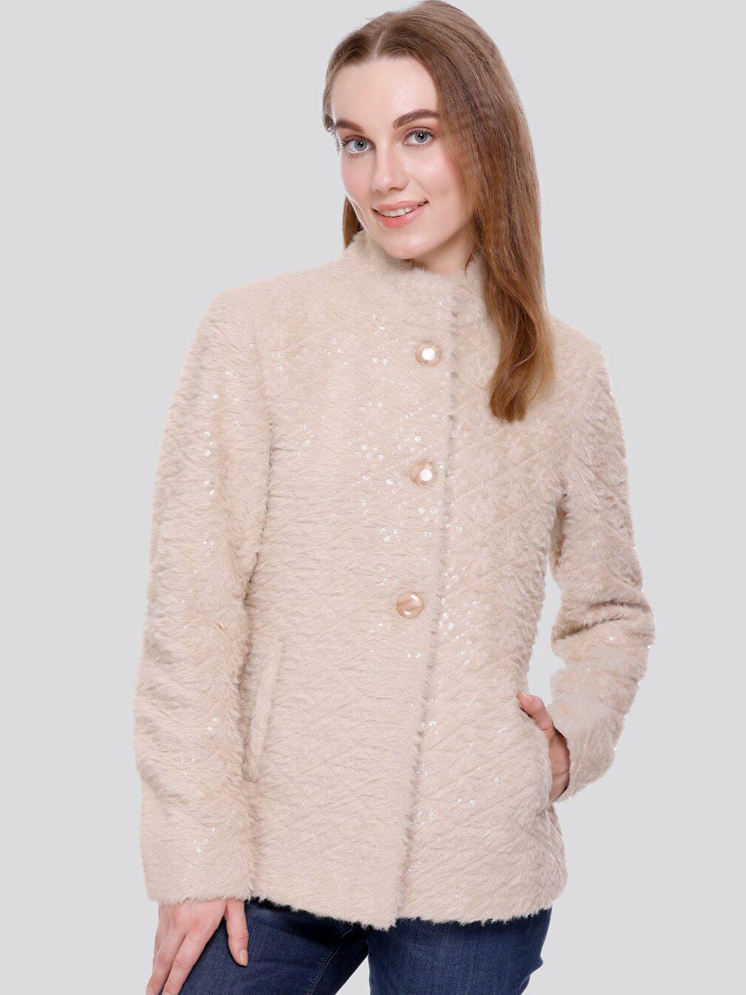 c-aerin self design single-breasted winter wear overcoat