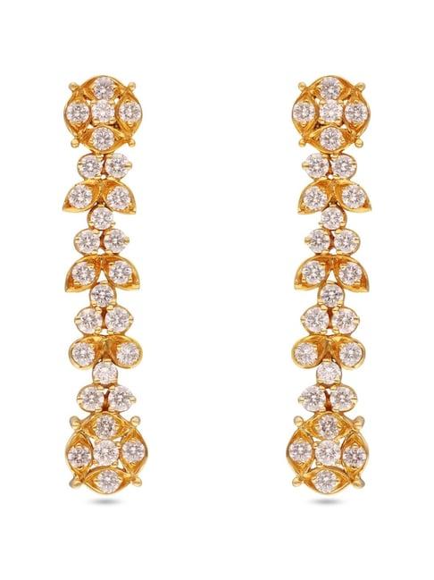 c.krishniah chetty 18k gold & diamond with gemstones dangler earrings for women