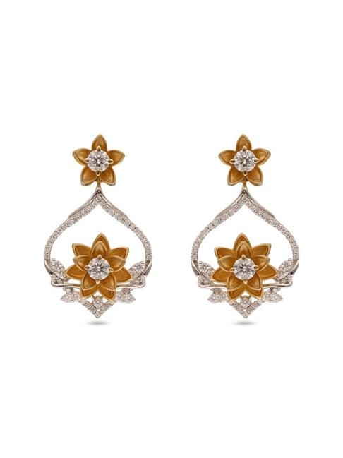 c.krishniah chetty 18k gold & diamond with gemstones drop earrings for women